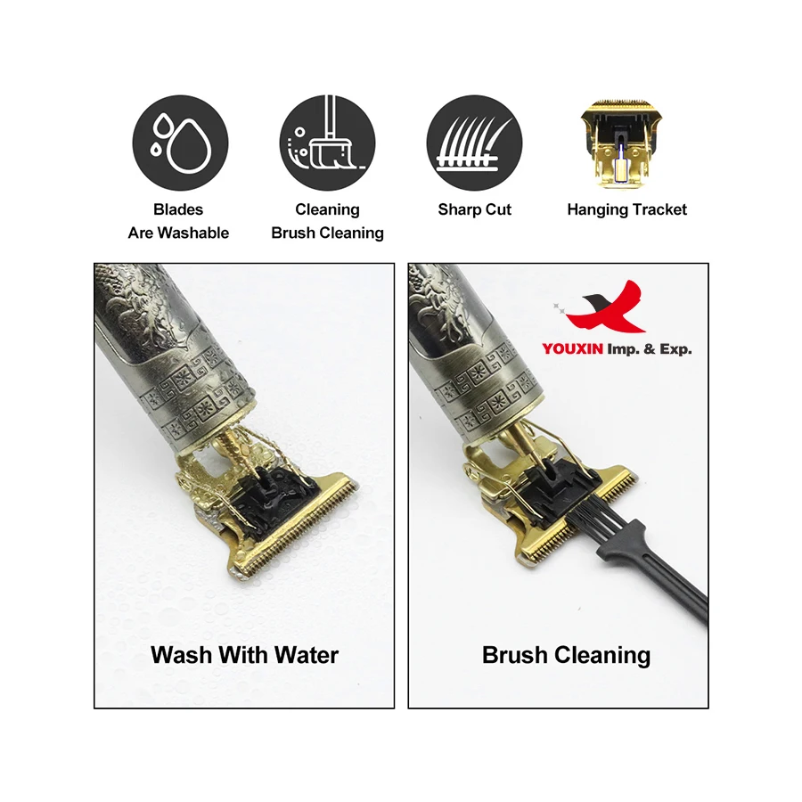 Top Sale Beard Zero Cutting Machine Metal Professional Electric Barber Hair Trimmer Luxury cordless Hair Clippers for Men