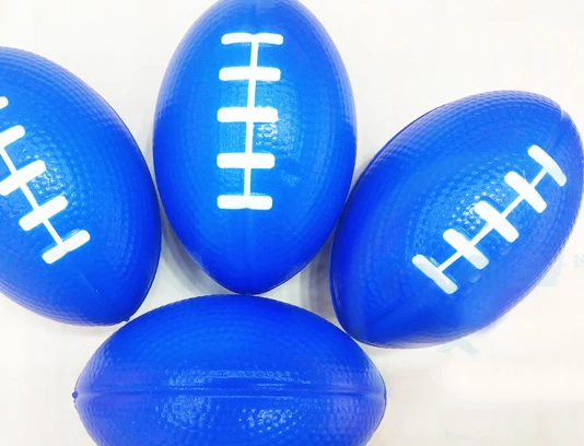 New Promotional Customized Logo Soft Stress Rugby Ball Shape Pu Foam Anti Stress Squeeze Toys Sports Ball For Kids