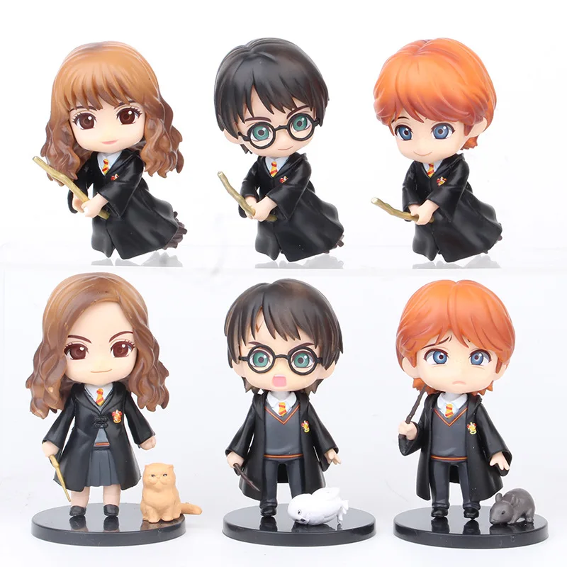 Wholesale 6pcs in set Q version Harry figure high quality pvc 10cm Potter action figure for gifts