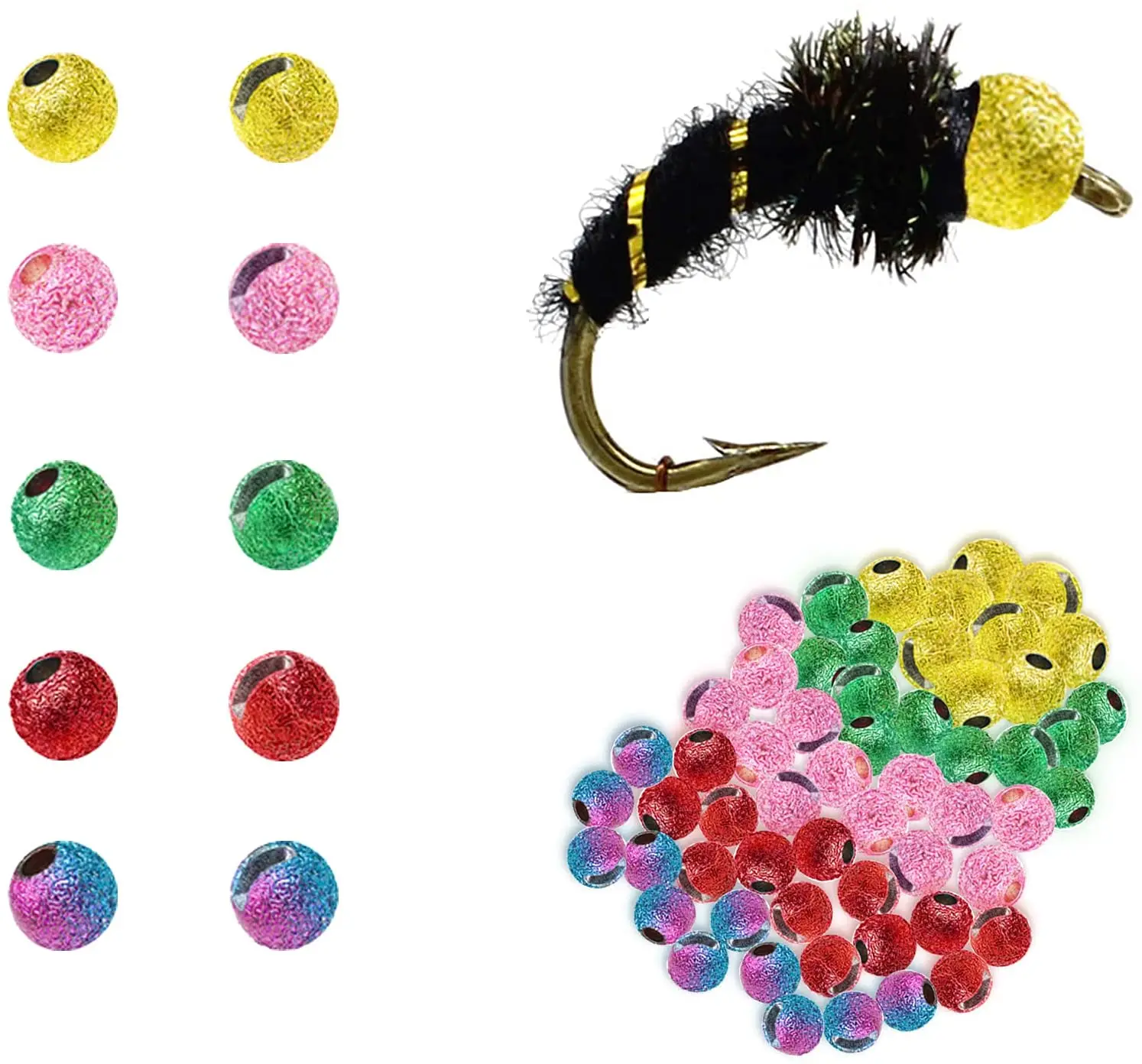 Special color sunny Tungsten Bead Head Eyes for Fly Tying Nymph Head Ball Beads (B10)