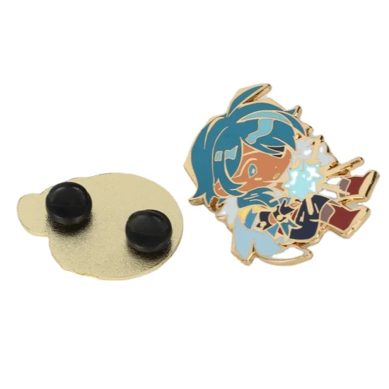 Pin manufacturer wholesale custom low minimum metal badge rose gold plated metal clothing emblem badge