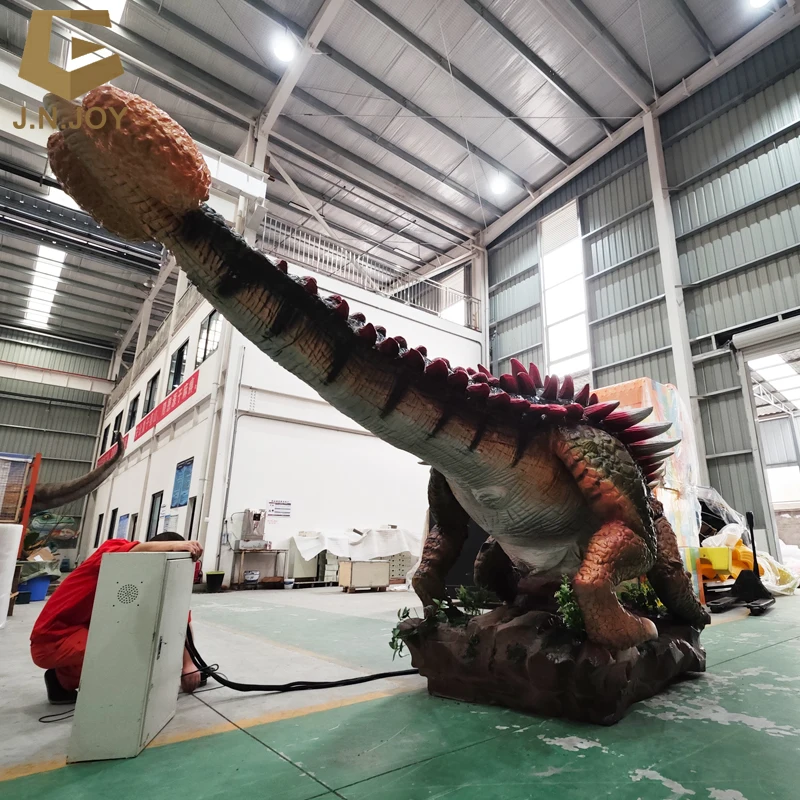 SGD55 Outdoor Theme Park Realistic Natural Animatronic Ankylosaurus Dinosaur Model For Sale