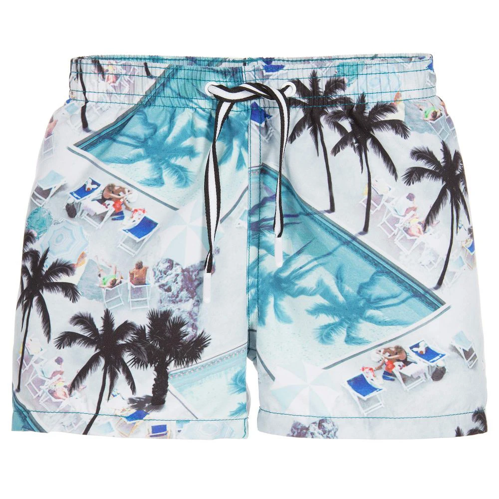 High Quality  Summer Sublimation Board Shorts Custom Printing Child Swim Trunks