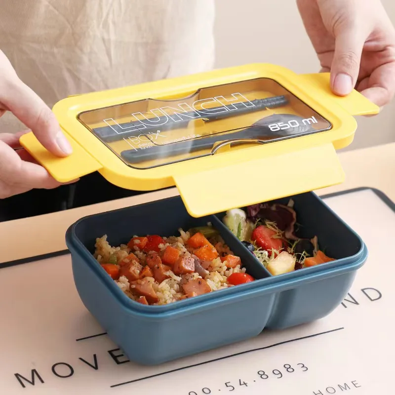 Hot Sale Portable Food Container Picnic Bento Box PP Plastic Microwave Heatable Student Lunch Box
