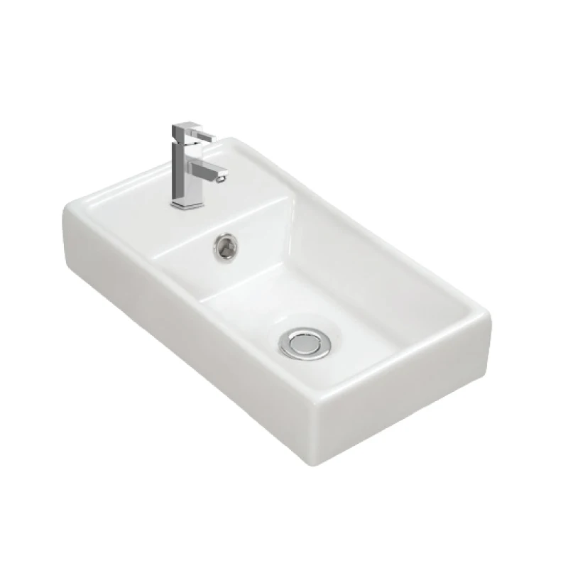 Factory Supply Small Size Rectangular Luxury Ceramic Bathroom Table Top Vanity Vessel Sink Modern Hand Face Cabinet Wash Basin