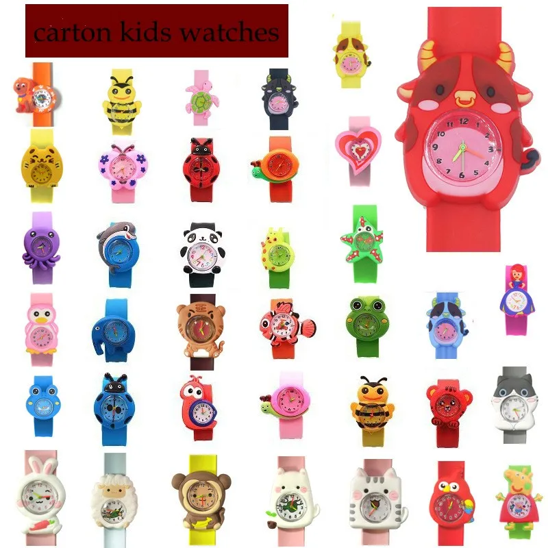 round dial silicone wristband Watch kids slap digital watches