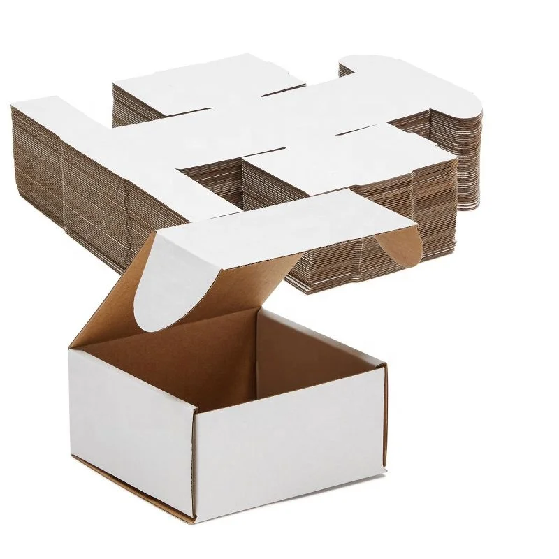 recycled custom print large apparel literature gift shipping  kraft  white luxury corrugated mail shipping mailer box packaging