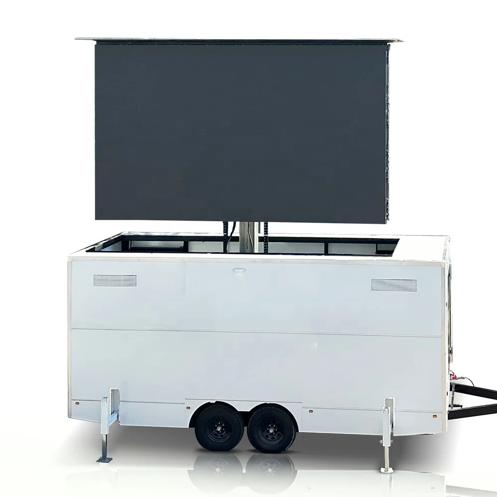 2024 Hot Selling 21 Square Meters Enclosed Mobile LED Trailer For Live Broadcast Of The Football Game
