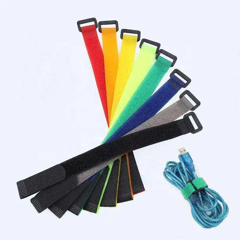 Data Cable Ties Custom Binding Strap Velcroes High Quality Cable Ties Binding Strap Velcroes 100% Nylon Hook and Loop Velcroes
