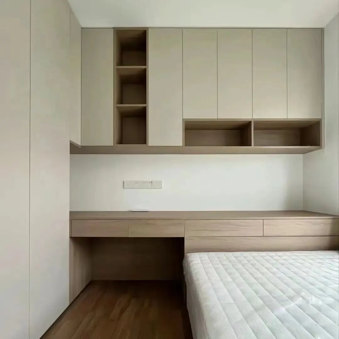 Modern Style Integrated Cabinet Bedroom wardrobe Desk Tatami Cabinet Bed Box-Minimalist Bedroom Set with Storage Features