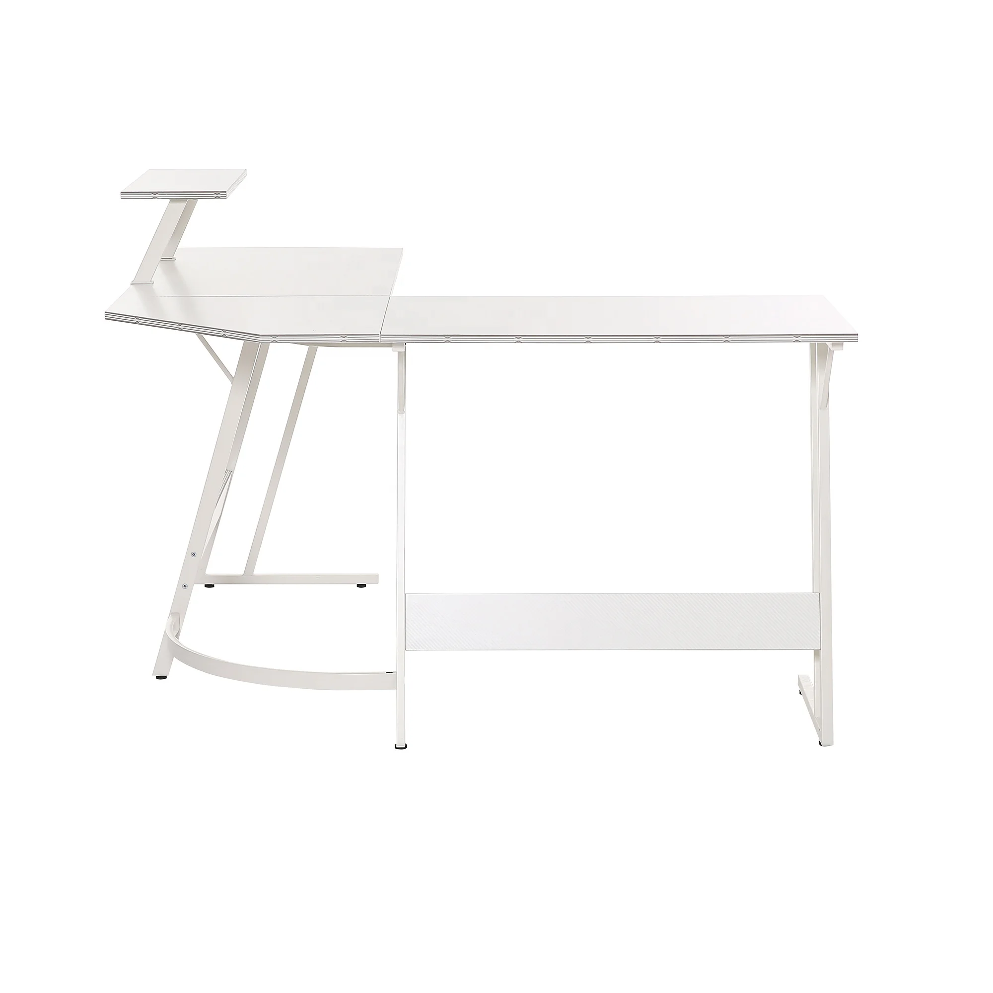 Space saving L Shaped  Computer table Corner gaming desk Home Office Writing with Monitor Shelf