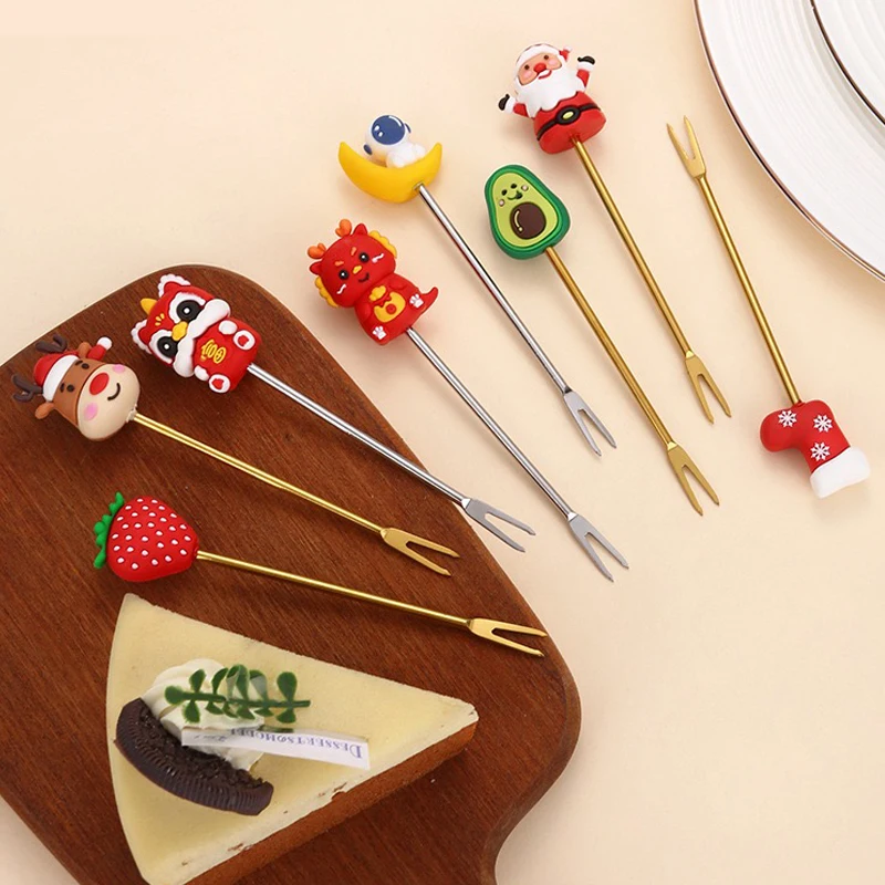 Custom Cartoon Character Series with Stainless Steel Spoon Cartoon Fruit Fork Ice Cream Spoon Coffee Spoon
