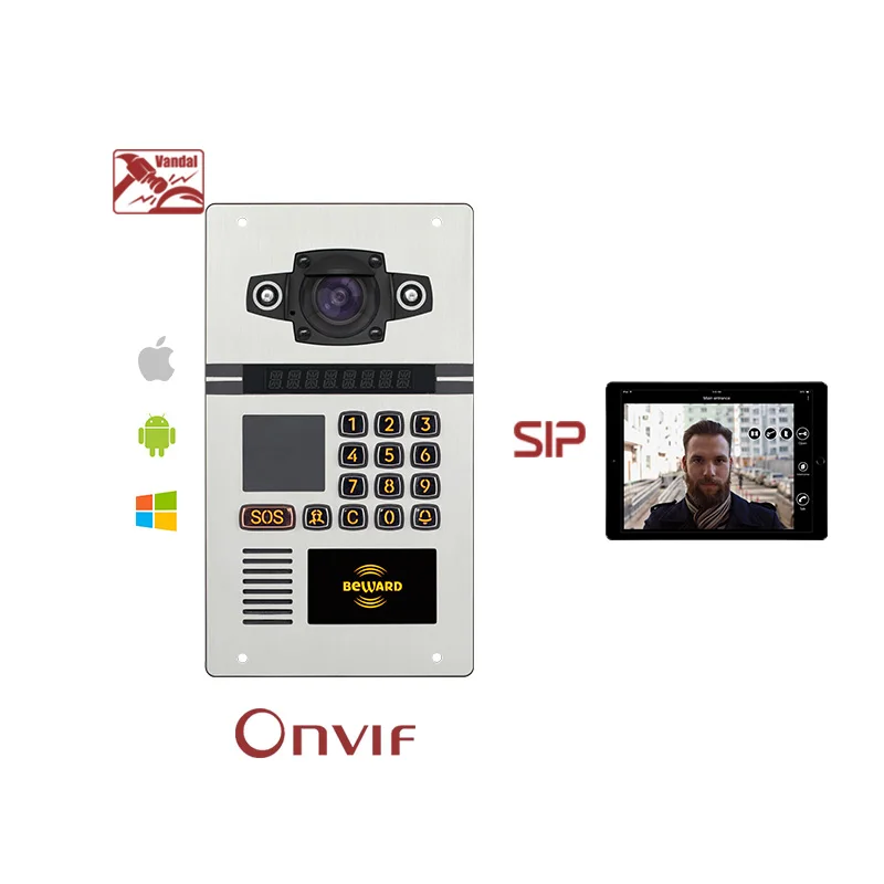  Водонепроницаемый SIP IP65 аудио домофон 4 проводной умный дверной звонок