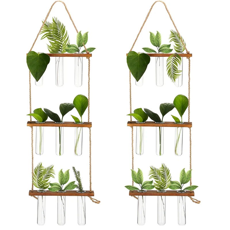 Propagation Planters Glass Test Tube Flower Vase Plant Propagate Station Wall Hanging Propagation Planter Tube 3 Tiered