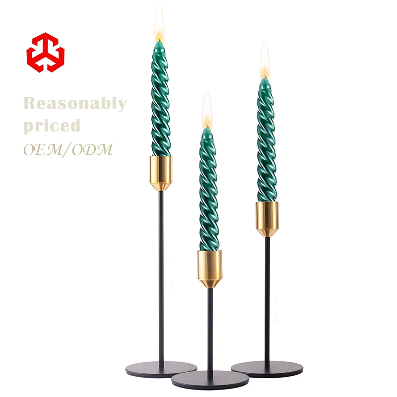 Fashion Festival Wedding Church Metal Brass Gold Tall Christmas Table Candle Holder Candlestick