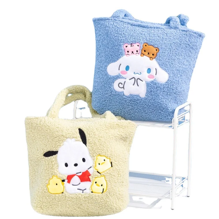 MB3 Cartoon My Melody Cinnamoroll plush Shoulder Bag Large Capacity Tote Bag Hand Carrying Kawaii Student Mommy Bag Kuromi