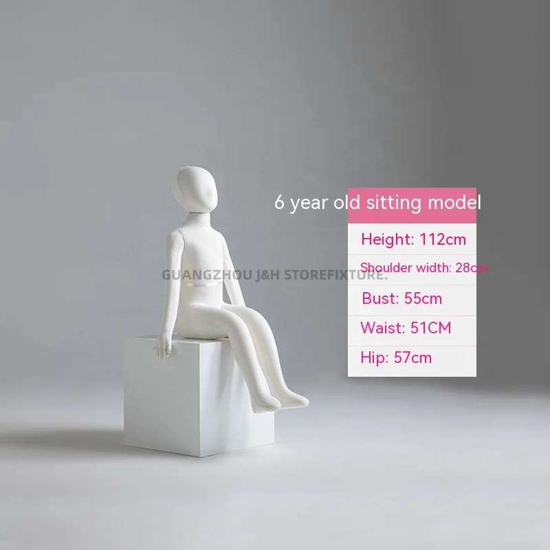 Fashion Soft Full Body Kids Mannequin Kid Doll Boy Girl Standing Sitting Dummy Baby Mannequins For Clothing Display