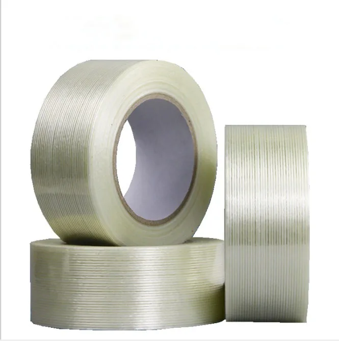 Adhesive fiberglass tape self adhesive reinforced strapping shipping fiber adhesive tape