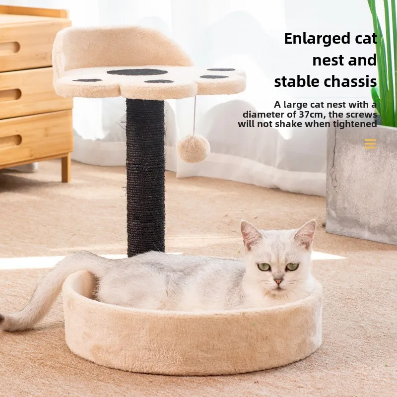 Sisal Cat Scratching Post Cat Nest Integrated Vertical Cat Climbing Frame With Not Shed Crumbs