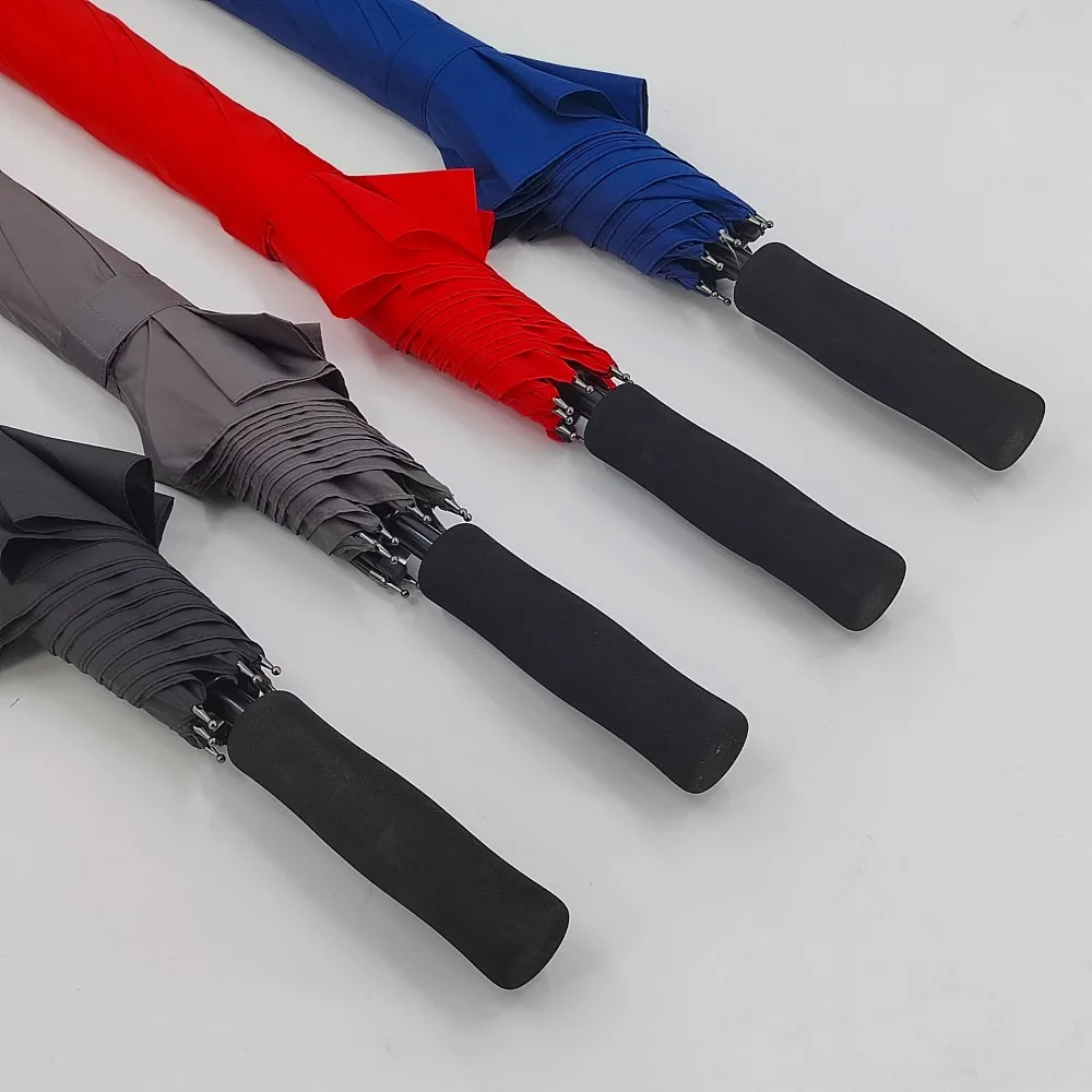 PFC Free Promotional Golf Umbrella RPET Fabric Eco friendly with Large Size Full Fiberglass EVA Foam Handle Umbrellas
