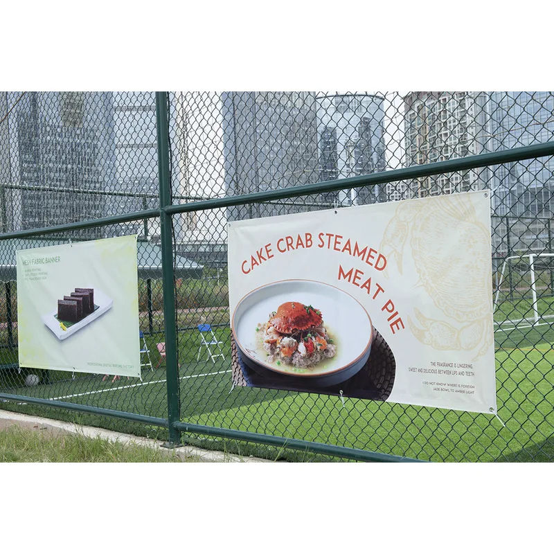 Custom Full Color PVC Outdoor Hanging Wall Sport Event Advertising Vinyl Banner with Double Sided Printing Mesh Fence Banner