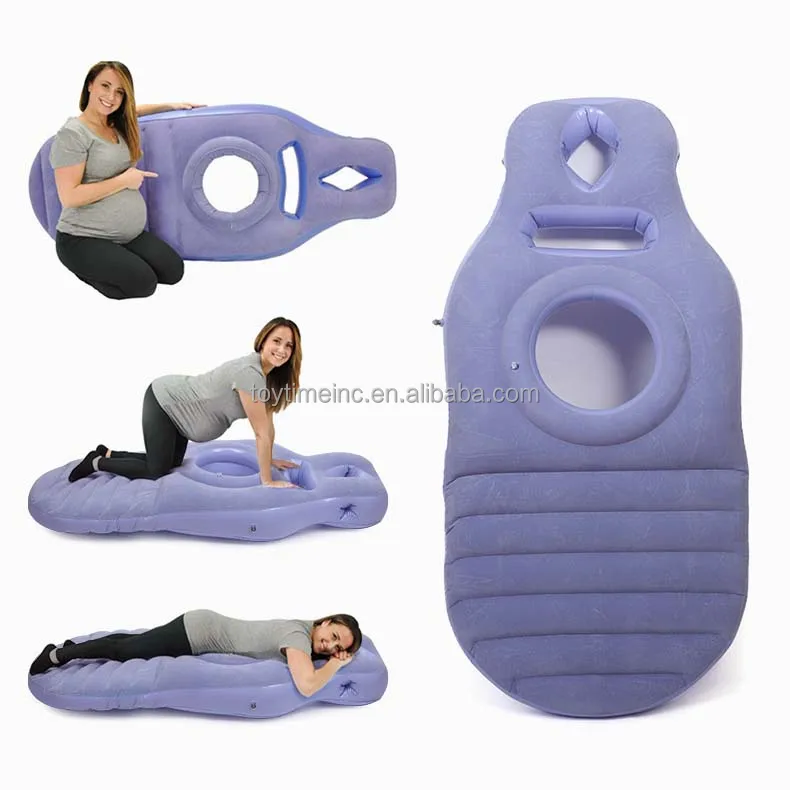 PVC inflatable maternity mattress, O-shaped sleeping pillow,  inflatable sleeping pad  for pregnant women
