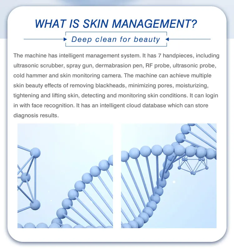 7 In 1 Microdermabrasion Machine Smart Ice Blue Hydra Dermabrasion Peeling Machine