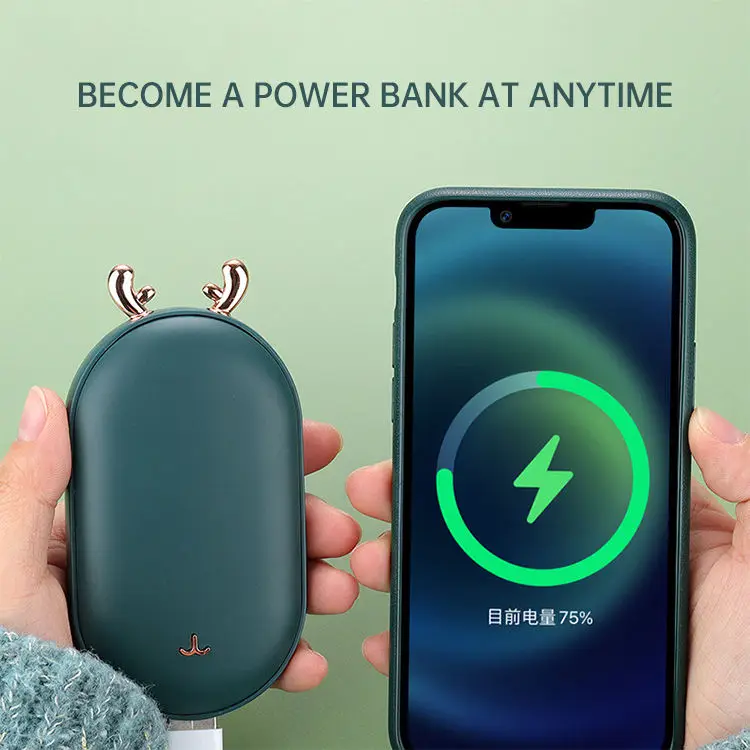 Winter Portable Pocket USB Rechargeable Hand Warmer Display temperature Mini Hand Warmer Power Bank
