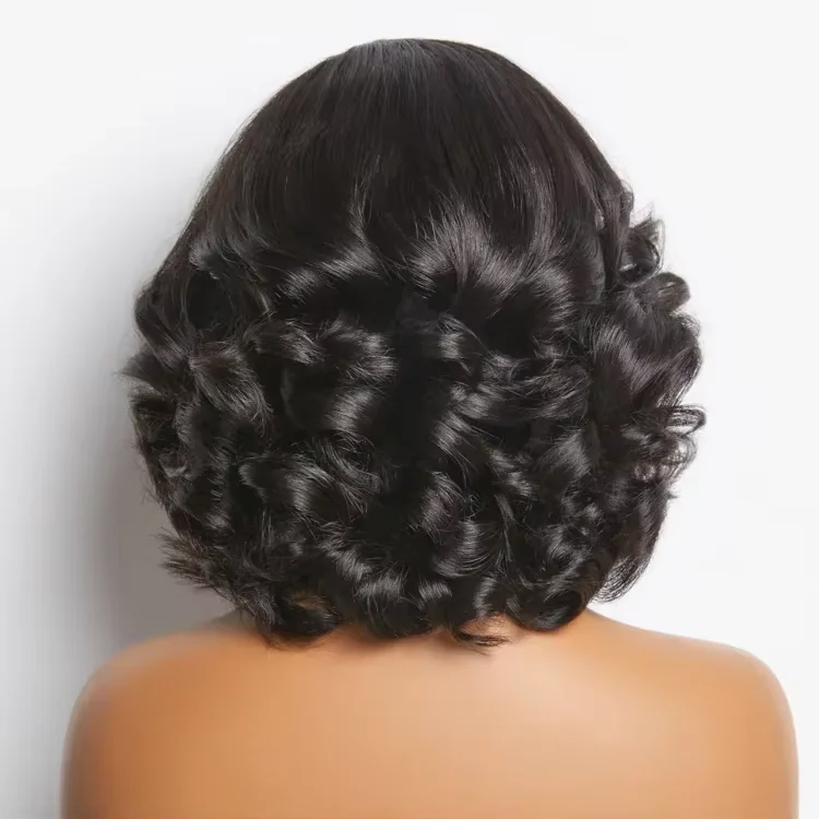 New Fashion Mature Boss Brown Ombre Highlight / Natural Black Loose Wave Human Hair Glueless 5x5 4x4 Lace Closure Wigs for Women