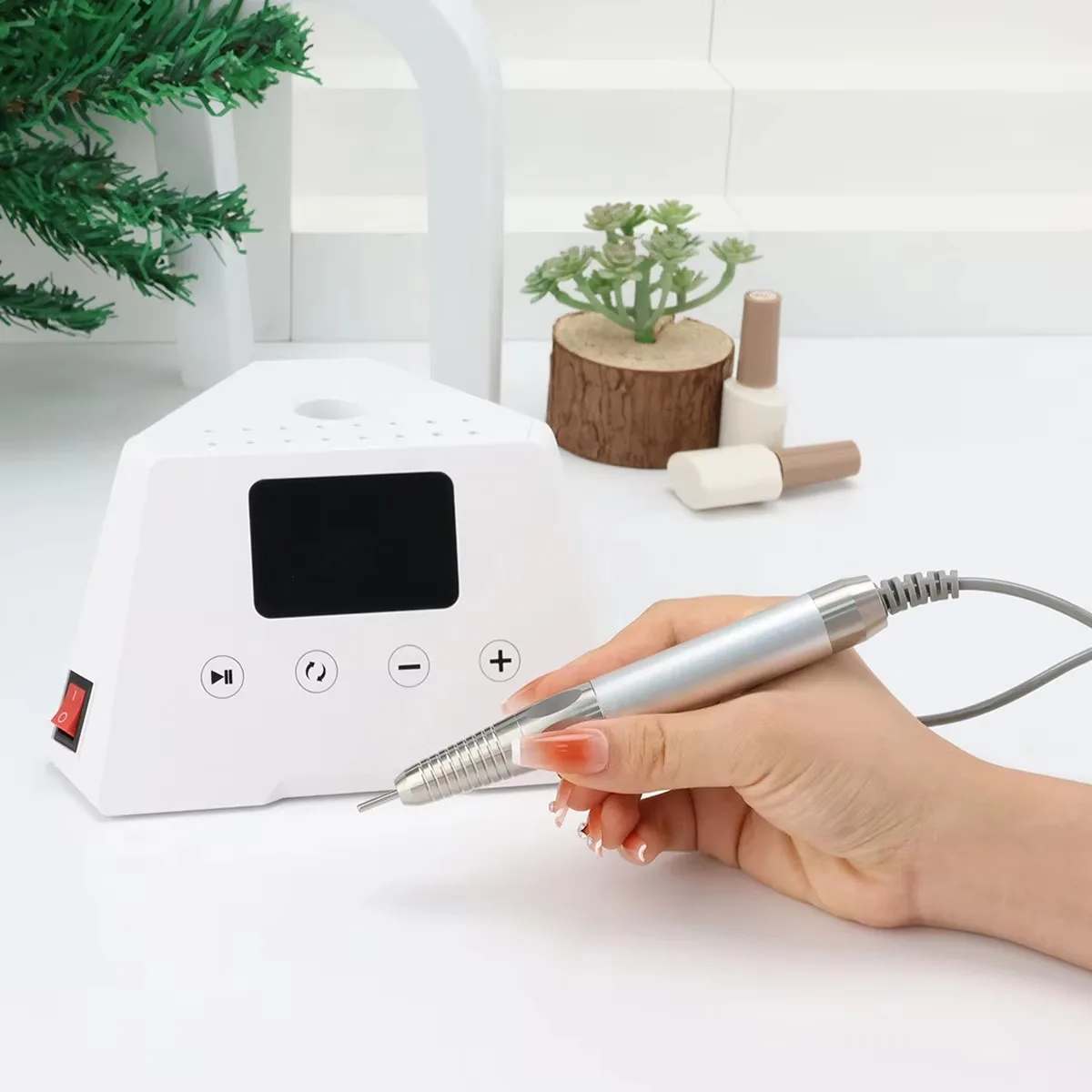 Customized Logo EU Popular 35000RPM E File Telephone Carbon Nail Drill Machine Without Battery