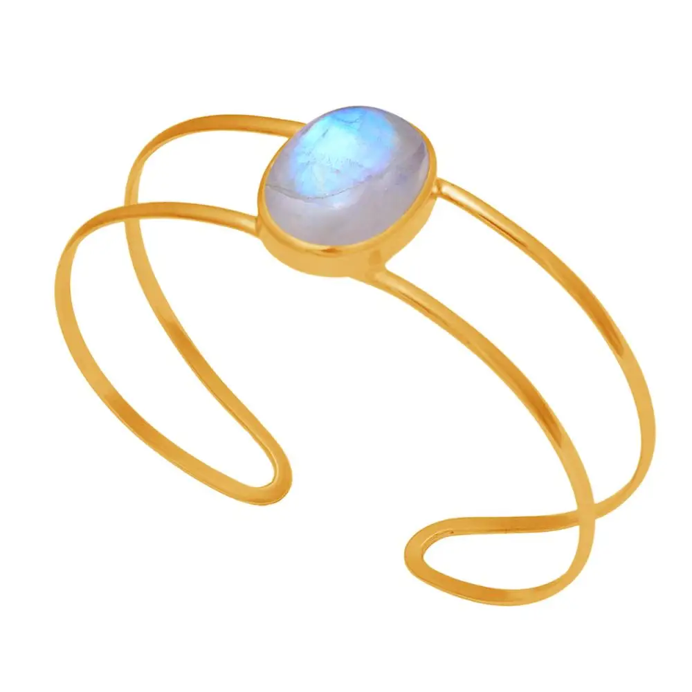 Лучшее качество радуги лунный камень браслет Браслет-манжета драгоценный твердый. 925 стерлингового серебра ручная работа хорошее ювелирное изделие casa de плата