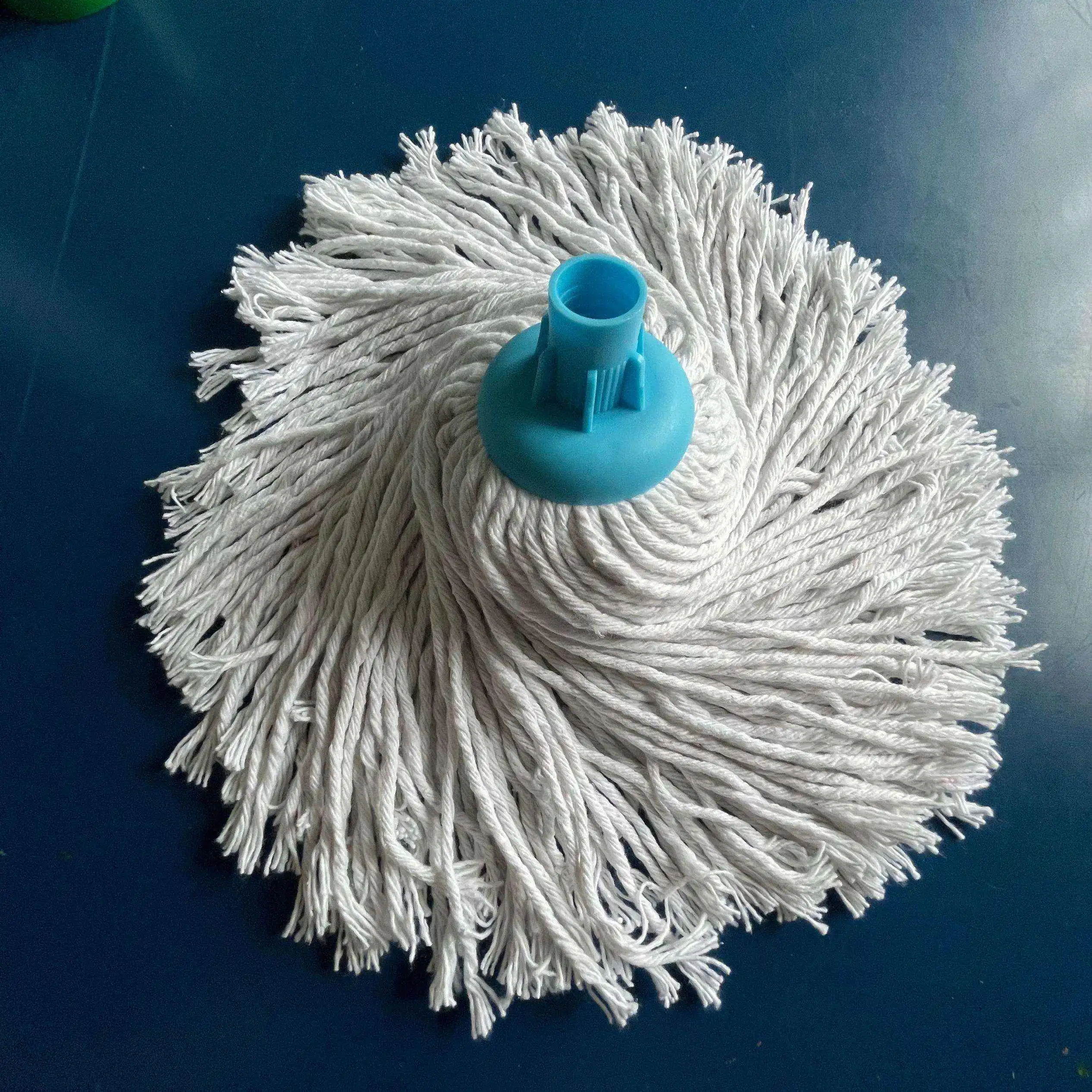 China Factory Making Machine Mop With Wood Mop Stick Round Cotton Mop With Wooden Handle