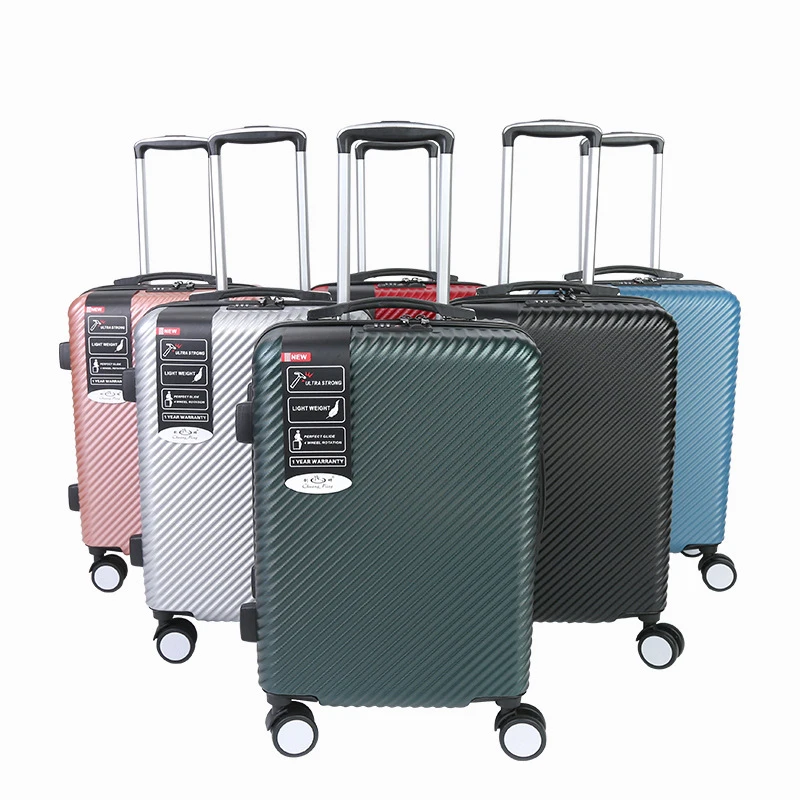 Travel Suitcase Striped Solid Color Suitcase Wearable Customs Safe Lock-on Luggage Leisure Travel Trolley Business PC Unisex
