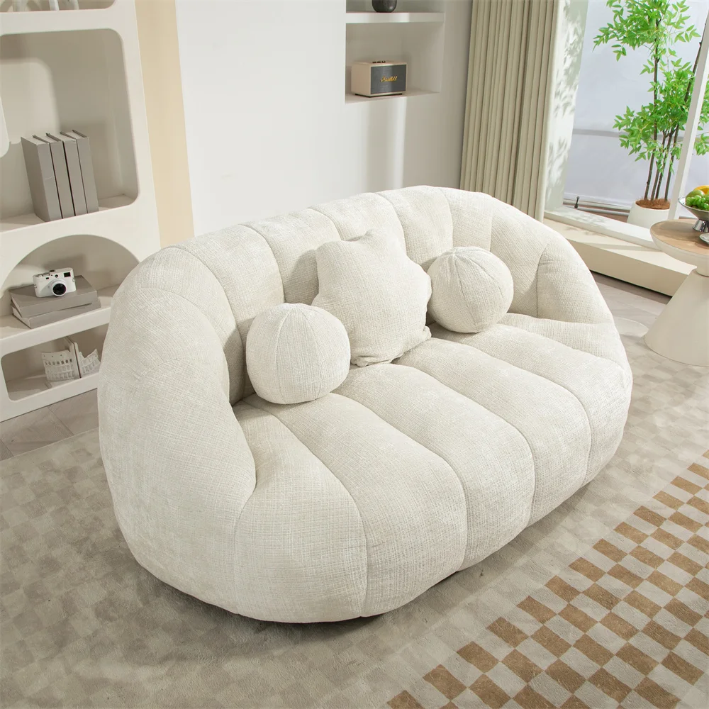 Manufacturer Chenille Fabric Lazy Sofa Accent Floor Soft Lounge Chair Bean Bag Sofa Chair Supplier for Bedroom