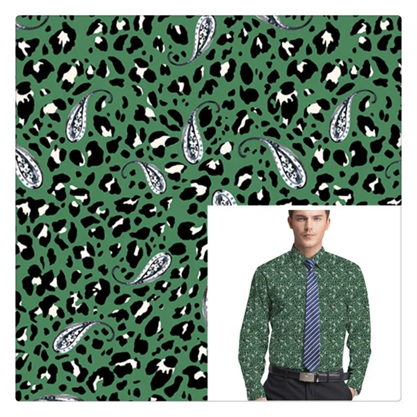 100% Cotton Material Designer Fabric Customized Pattern For  Men Work wear Shirt
