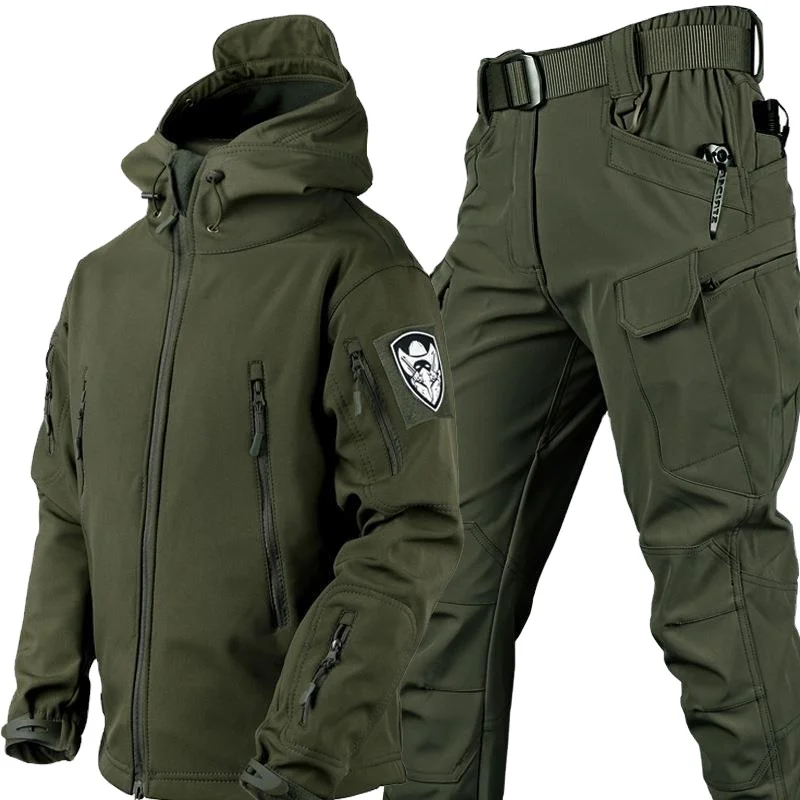 High Quality Outdoor Shark Skin Warm Keeping Suit Camouflage Rush suit Tactical Soft Shell Uniform