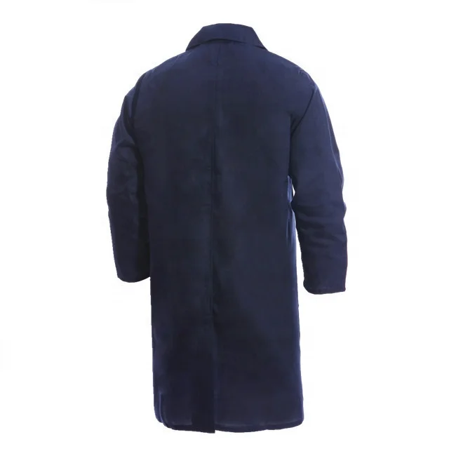 Simple style high quality cotton navy blue lab coat