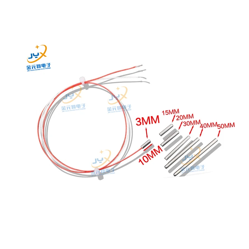 Tube 3*10mm class A  PT100 RTD PT 100 Temperature Sensor with 3 wire 0.5m