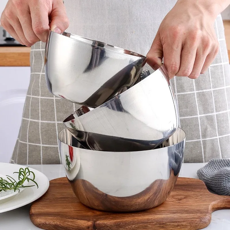 
Size 14cm/16cm/18cm egg bowl salad bowl without winding edge mirror polishing process 