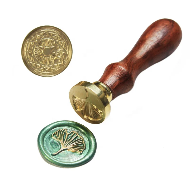 Custom Retro Wax Stamper with Wooden Handle Set of Retro Sealing Stamps in Brass Copper Metal for Office Wedding Gift Sealing