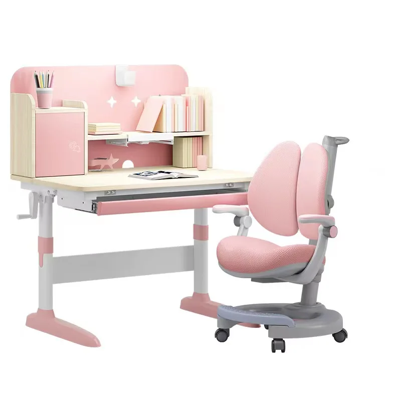 Wholesales Kids Study Desk and Chair Set Study Table for Children to Study Carbon Yellow Vogue OEM Steel Box Packing Adjustable