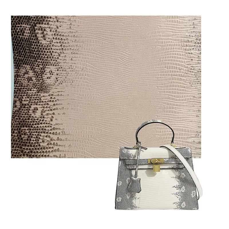 Factory produce hot sell lizard skin embossed faux vegan PU leather for shoes bag notebook