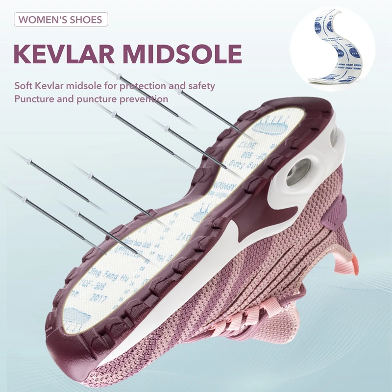 SEAMRAY FZ-55-2 Steel Toe Shoes For Women Work Boots For Women Zapatos De Seguridad Para Mujer