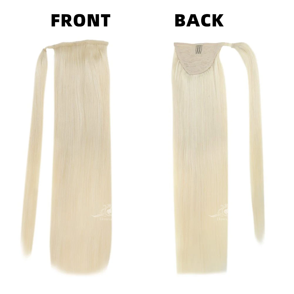 Pony Tail Hair Coleta Cabello Humano Natural Blonde 60 Remi Raw Brazilian Drawstring Claw Clip Ponytail Human Hair Extensions