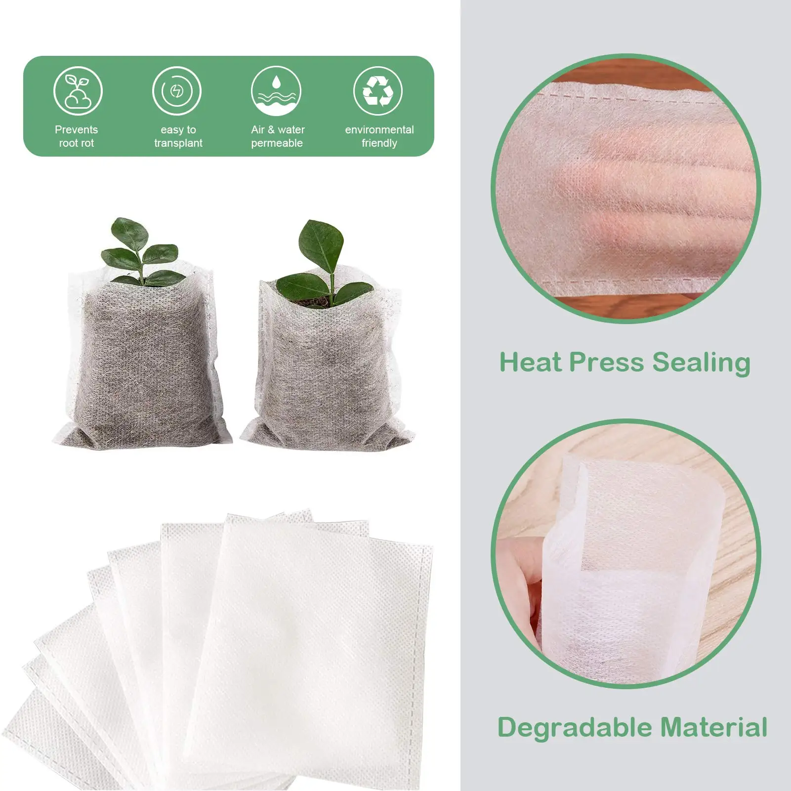sms Non-Woven Plants Nursery Bags biodegradable nonwoven fabric nursery plant grow Seeding Bags