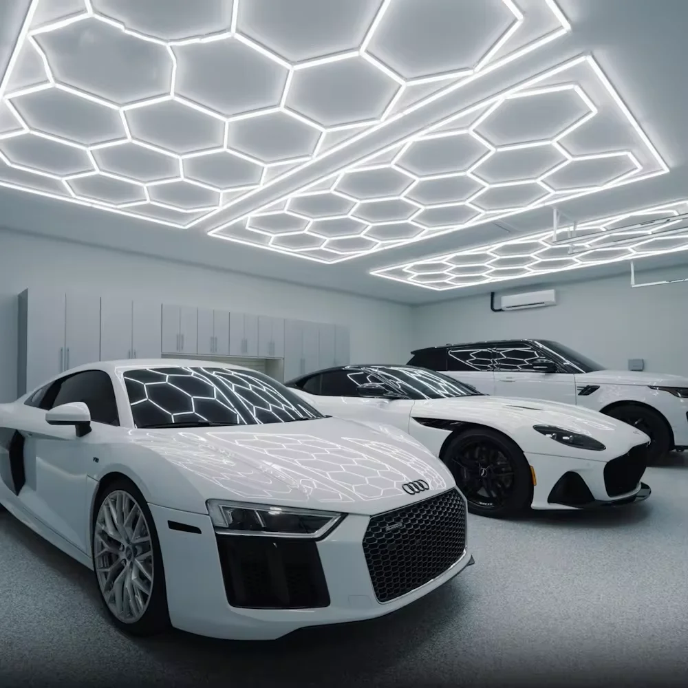 OGAS Car Detailing Workshop clothing store Led Lights Garage honeycomb Led hexagon lights Garage Work Light