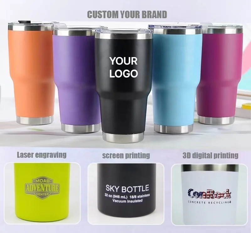 20oz 30oz  cooler Magnetic  Grabado Laser Yetirambler Termos para Cafe Taza  Vasos Termico de Acero Inox