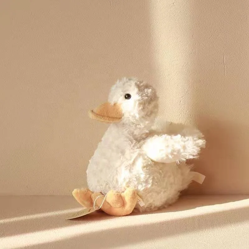Cuddly cream swan kids animal dolls plush duck soft stuffed white goose toy