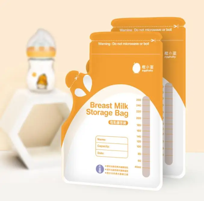 Customize logo breast milk storage bags for baby