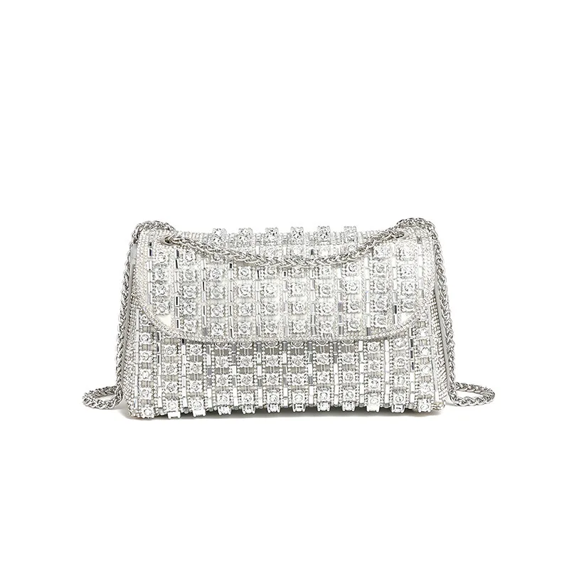 Luxury ladies crossbody bag with crystal high quality rhinestone evening clutch bag